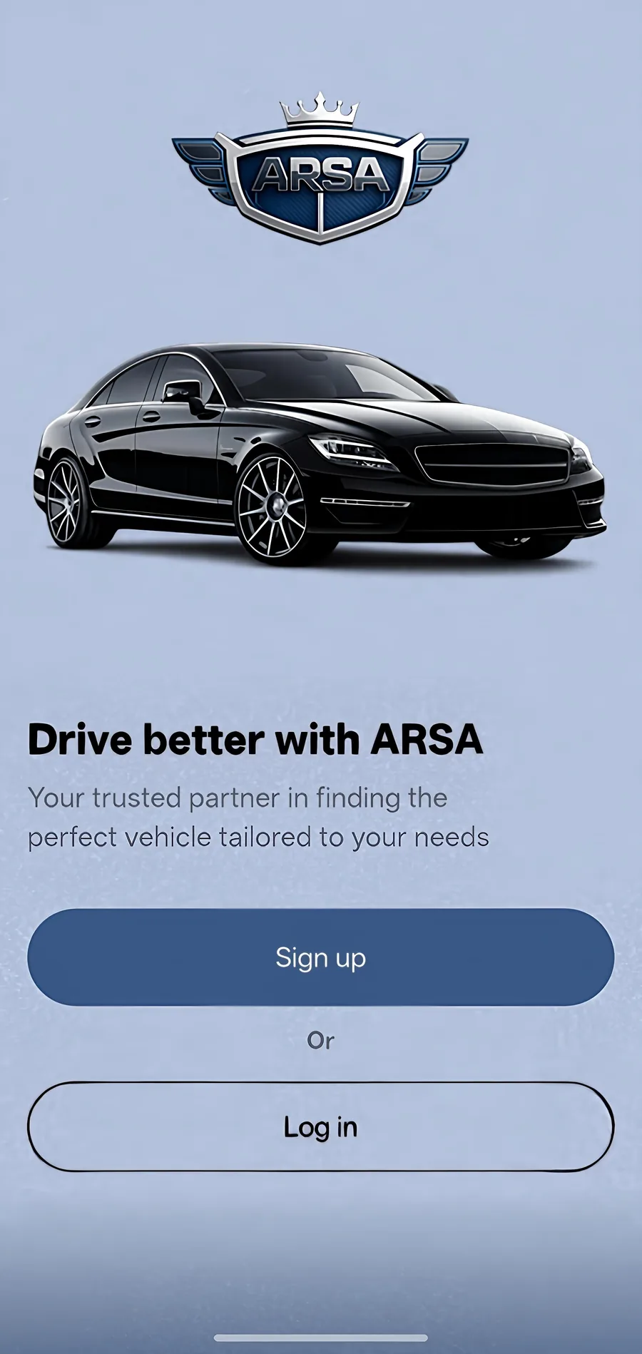ARSA app home screen